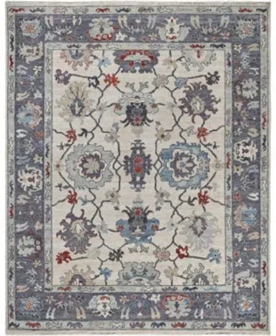Adorn Hand Woven Rugs Colorful Oushak M0103 50 Rug Collection In White