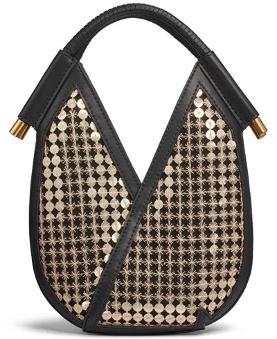 Donna Karan Baldwin Sequin Micro Crossbody Bag In Brown