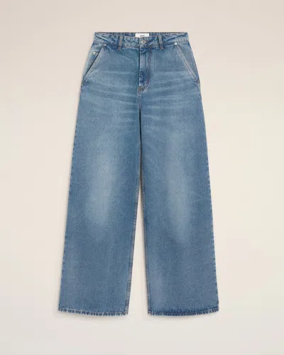 Ami Alexandre Mattiussi Wide Leg Denim Trousers Featuring Pockets In Blue