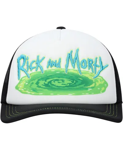 Lids Men's And Women's White/black Rick And Morty Graphic Foam Trucker Adjustable Hat In Multi