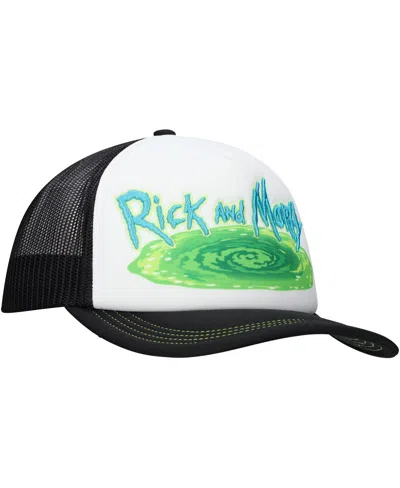 Lids Men's And Women's White/black Rick And Morty Graphic Foam Trucker Adjustable Hat In Multi
