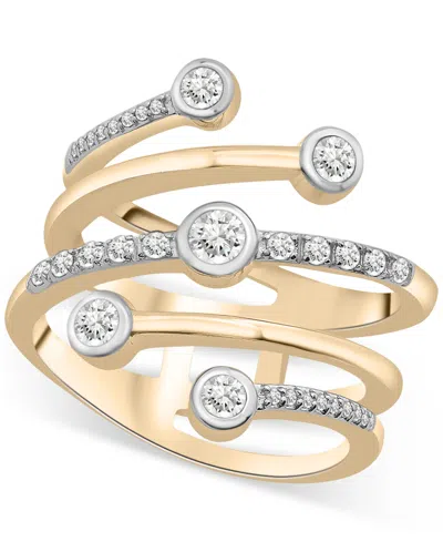 Wrapped Diamond Bezel Wrap Ring (1/2 Ct. T.w.) In 10k Gold, Macy's ...