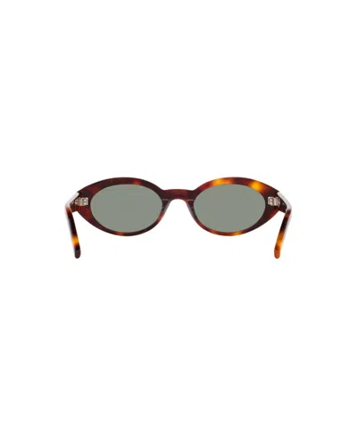 Saint Laurent Oval-frame Tortoiseshell Acetate Sunglasses In Green