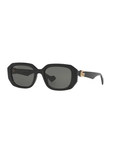 Gucci Geometric Plastic Rectangle Sunglasses In Black