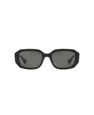 Gucci Geometric Plastic Rectangle Sunglasses In Black