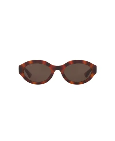 Gucci Womens Brown Gg1579s Oval-frame Injected Sunglasses In Brown