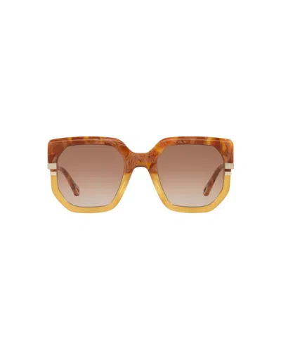 Chloé Womens Ch0240s Square-frame Acetate Sunglasses Brown
