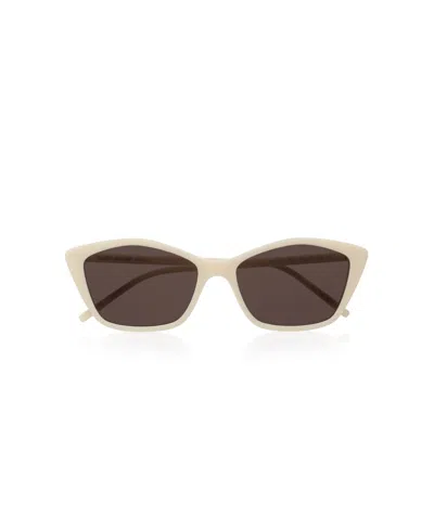 Saint Laurent Cat-eye Frame Sunglasses In Brown