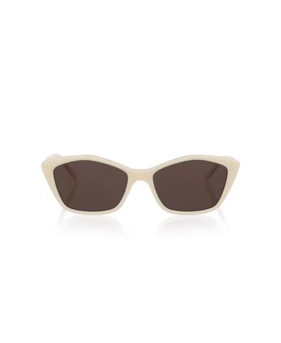Saint Laurent Cat-eye Frame Sunglasses In Brown