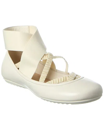 Dior Shade Leather Ballet Flat In White