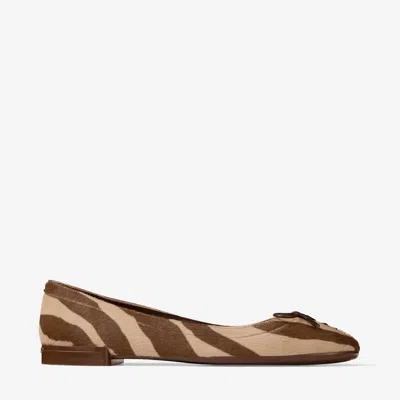 Jimmy Choo Scarlett Suede Zebra Print Ballet Flats In Brown