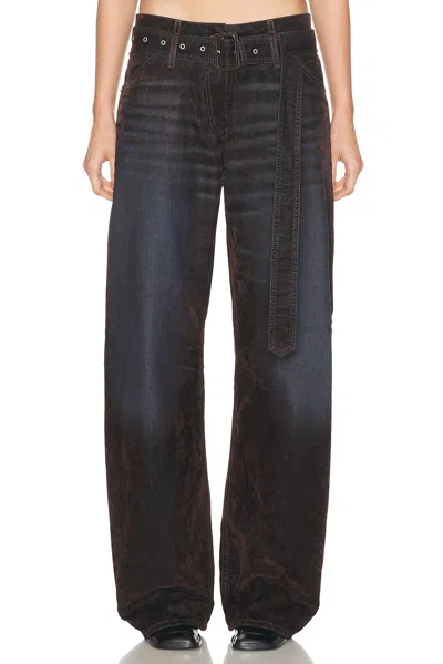 Acne Studios Belted Loose-leg Jeans In Blue