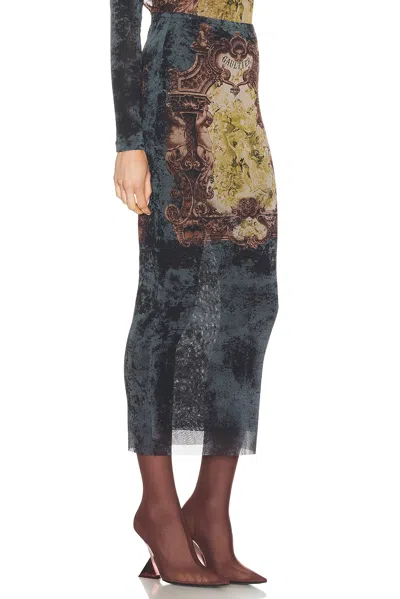 Jean Paul Gaultier "médaillon" Skirt In Gray