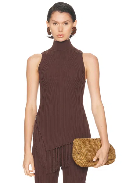 Cult Gaia Doja Knit Top In Brown