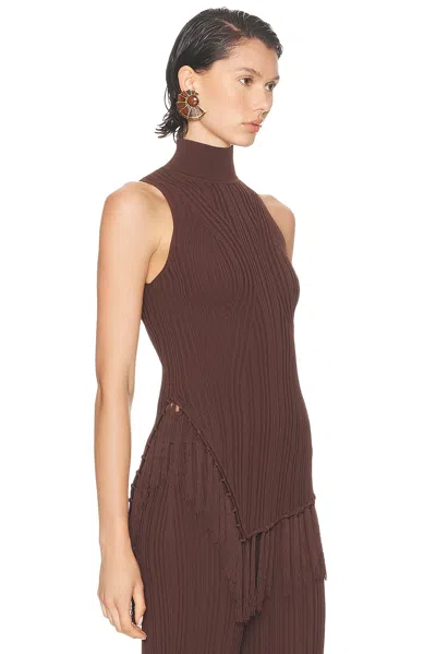 Cult Gaia Doja Knit Top In Brown