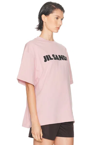Jil Sander Crew Neck Cotton T-shirt With Short Sleeves In Pink