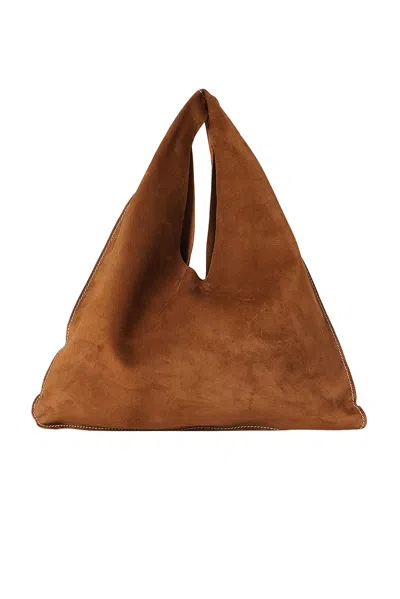 The Row Bindle Small Shoulder Bag In Suede In Brown