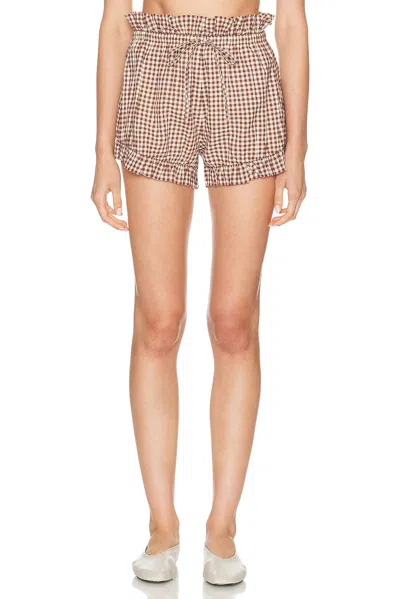 Posse Callie Drawstring Short In Multi In Brown