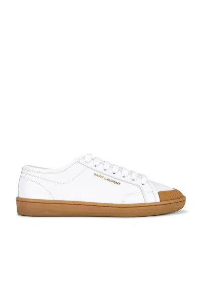 Saint Laurent Lace-up Toe Sneakers In White