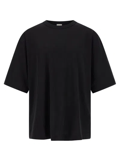 Dries Van Noten Oversized Black Cotton T-shirt In Black