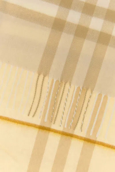 Burberry Cashmere Scarf With Checked Design And Fringes