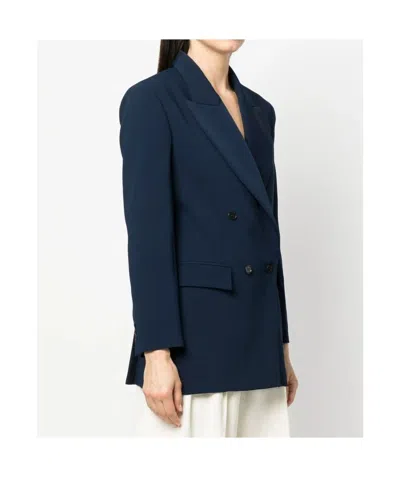 P.a.r.o.s.h Double-breasted Jacket Buttoned Cuffs In Blue