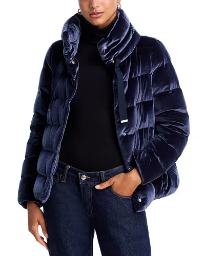 Herno Down Jacket With Hood And Drawstring In Blue