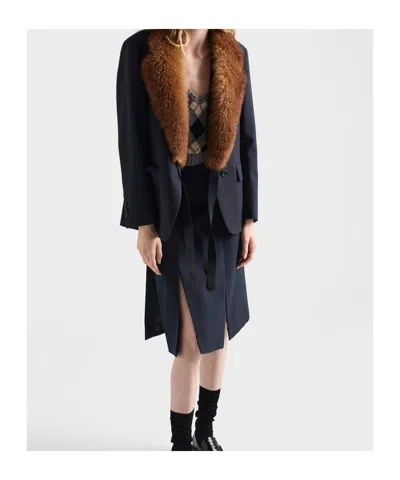 Prada Single-breasted Jacket In Straw In Black