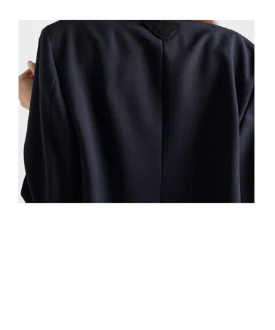 Prada Single-breasted Jacket In Straw In Black