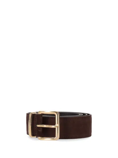 Miu Miu Suede Buckle Belt Loop Adjustable Length In Brown