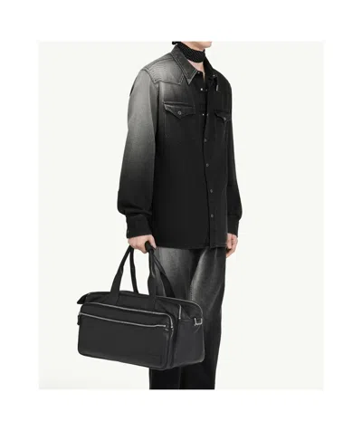 Mm6 Maison Margiela Western Style Denim Shirt Pockets In Black