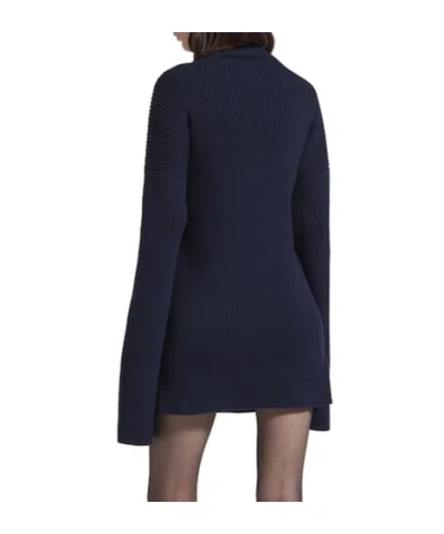 Balenciaga Pinched Navy Mini Dress In Wool And Cotton Women In Blue