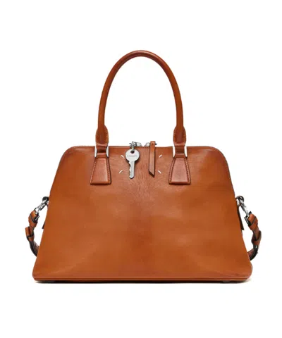 Maison Margiela Medium 5ac Loved To Death Leather Top Handle Bag In Brown