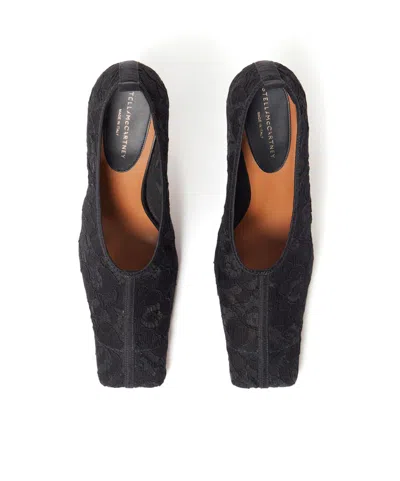 Stella Mccartney Square-toe Lace Stiletto Pumps In Black