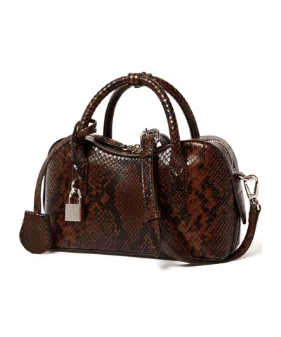 Stella Mccartney Ryder Small Bag In Python Effect In Brown