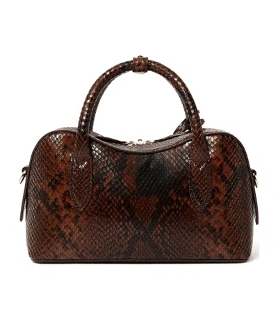 Stella Mccartney Ryder Small Bag In Python Effect In Brown
