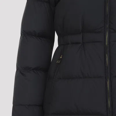 Moncler Down Jacket With Zip And Elastic Waist In Black