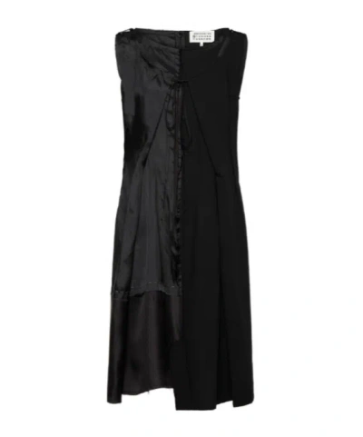 Maison Margiela Asymmetric Midi Dress In Black