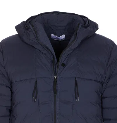 Stone Island Nylon Stretch Down Jacket In Blue