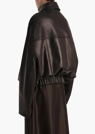 Khaite Odin Zip-front Leather Jacket In Black