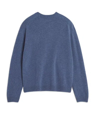 Maison Kitsuné Fox Head Wool Sweater In Blue