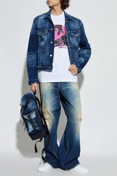 Dsquared2 Relaxed Fit Distressed Trousers Pockets In Blue