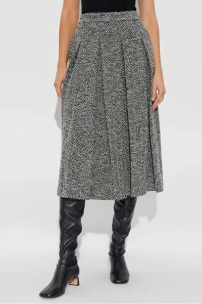 Max Mara Herringbone Pattern Skirt In Gray
