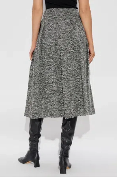 Max Mara Herringbone Pattern Skirt In Gray