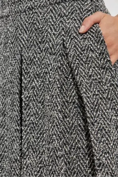 Max Mara Herringbone Pattern Skirt In Gray