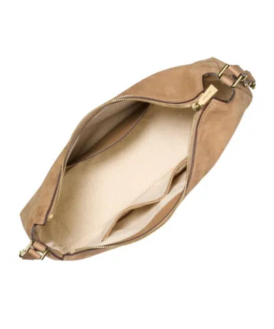 Michael Kors Nolita Medium Nubuck Shoulder Bag In Brown