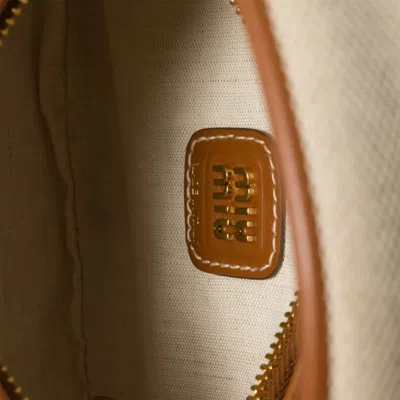 Miu Miu Wander Canvas And Leather Bag In Neutral