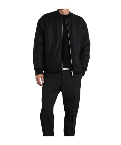 Jil Sander Classic Front Zip Bomber Jacket In Black