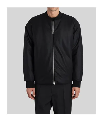 Jil Sander Classic Front Zip Bomber Jacket In Black