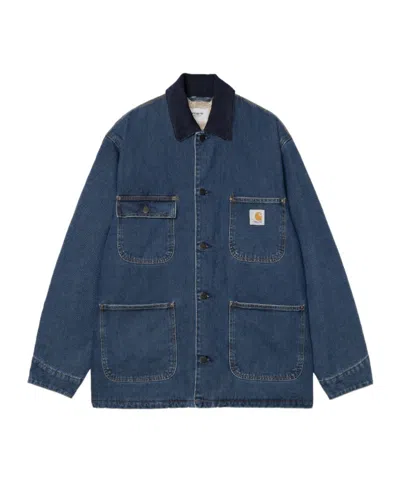 Carhartt Casual Jacket With Long Sleeves And Pockets In Blue